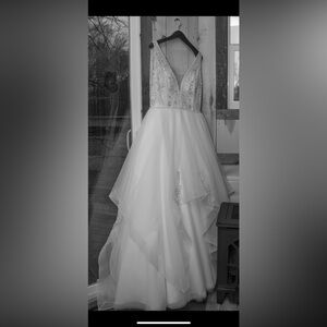 White and Silver Ballgown Wedding Dress